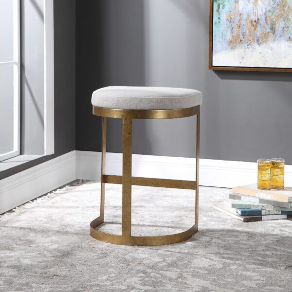 Gold and Beige Ivanna Counter Stool