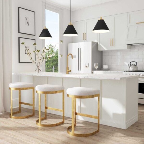 Gold and Beige Ivanna Counter Stool