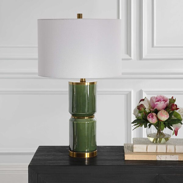 Green Cylinder Table Lamp