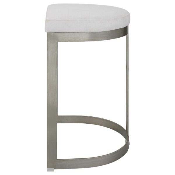 Silver and White Ivanna Counter Stool