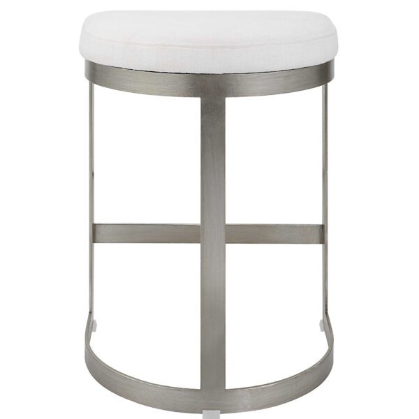 Silver and White Ivanna Counter Stool