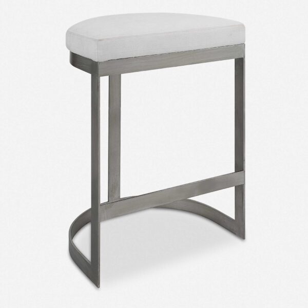 Silver and White Ivanna Counter Stool