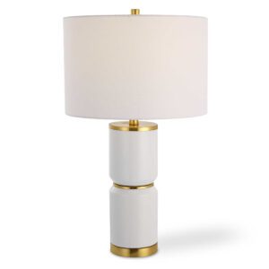 White Cylinder Table Lamp