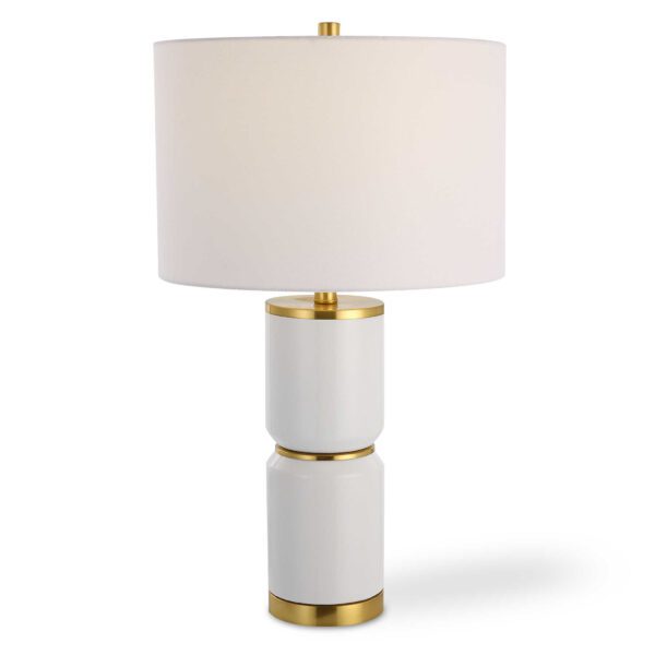 White Cylinder Table Lamp