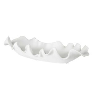 White Ruffled Feathers Bowl