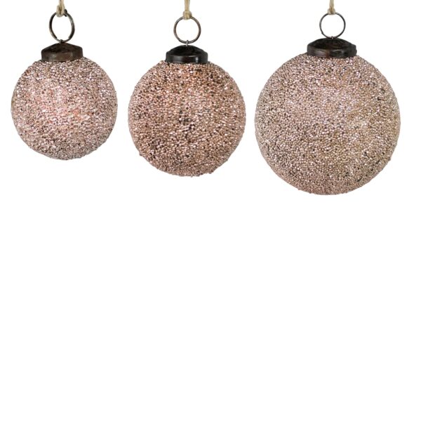 Blush Pink Crystalized Glass Ornament