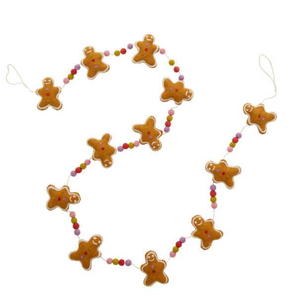 Felt Gingerbread Man Cookie Garland