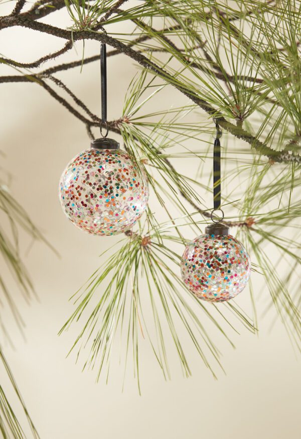 Rainbow Glitter Ornament Set