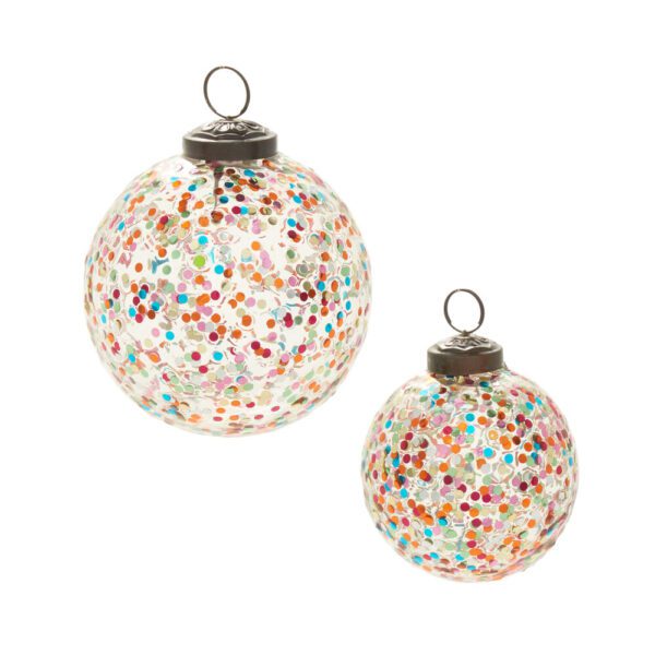 Rainbow Glitter Ornament Set