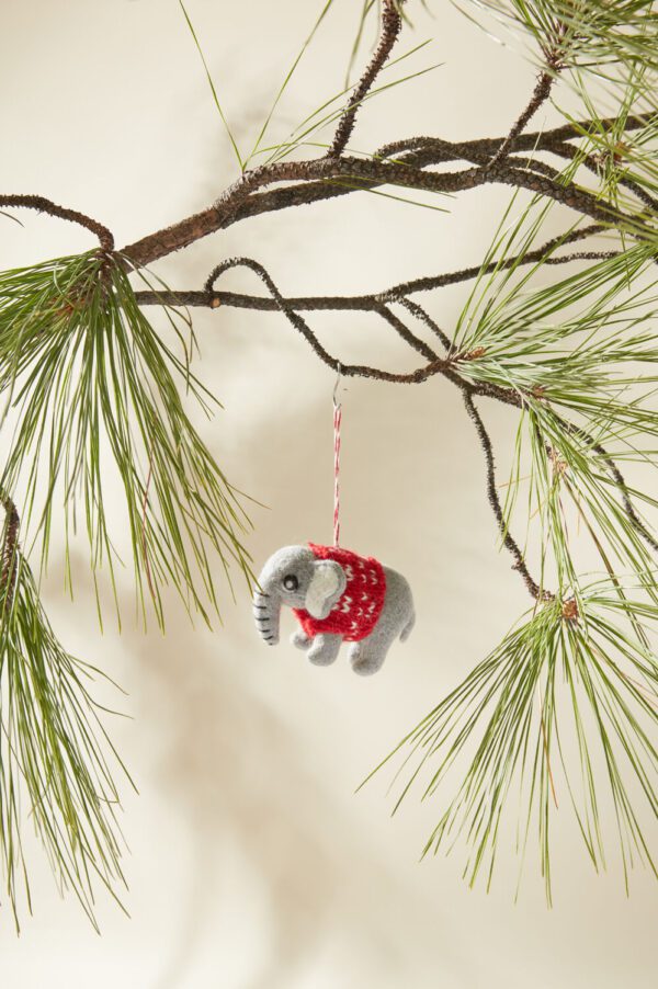 Ugly Sweater Elephant Ornament