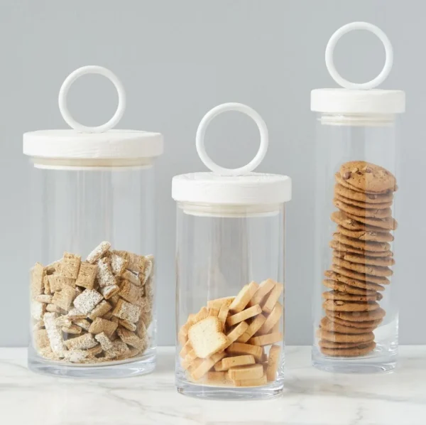 White Bianca Iron Top Canister