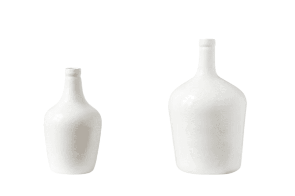 White Demijohn Glass Bottle