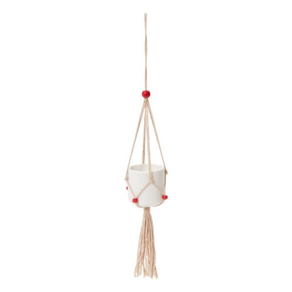 White Macrame Tillandsia Holder Ornament