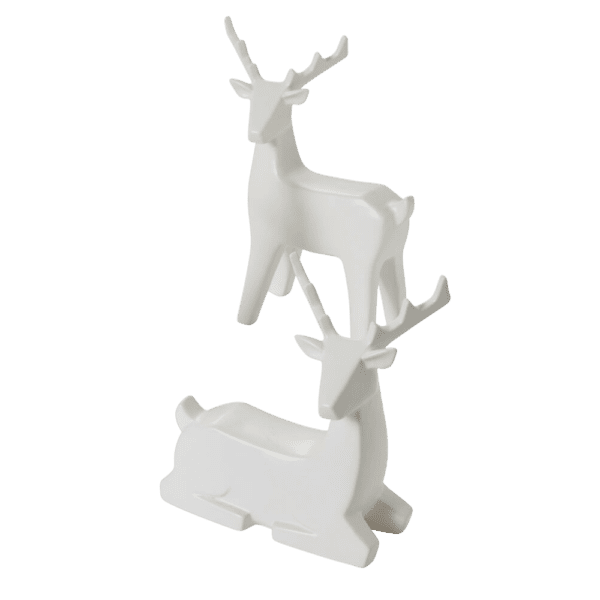 White Minimal Deer Figurine