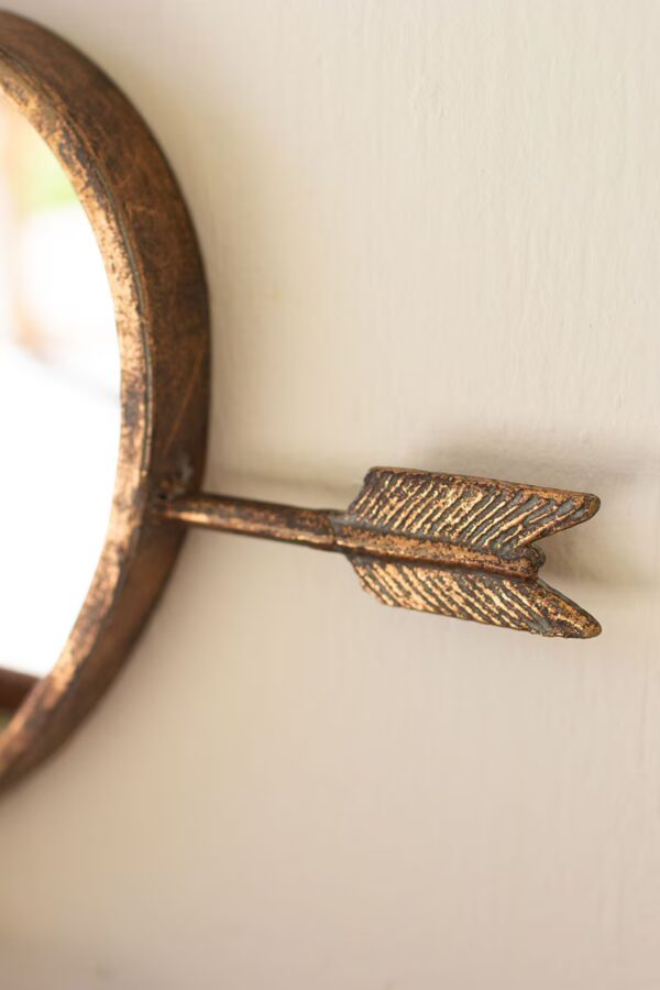 Antique Brass Heart Wall Mirror