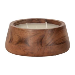Vanilla Wood Bowl Candle