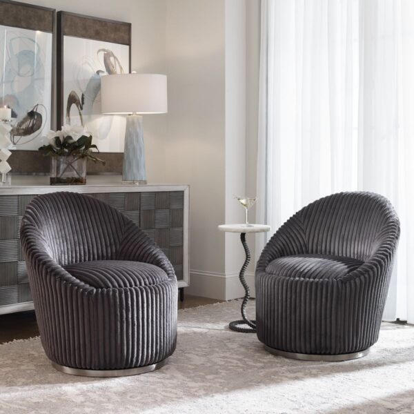 Gunmetal Crue Swivel Chair