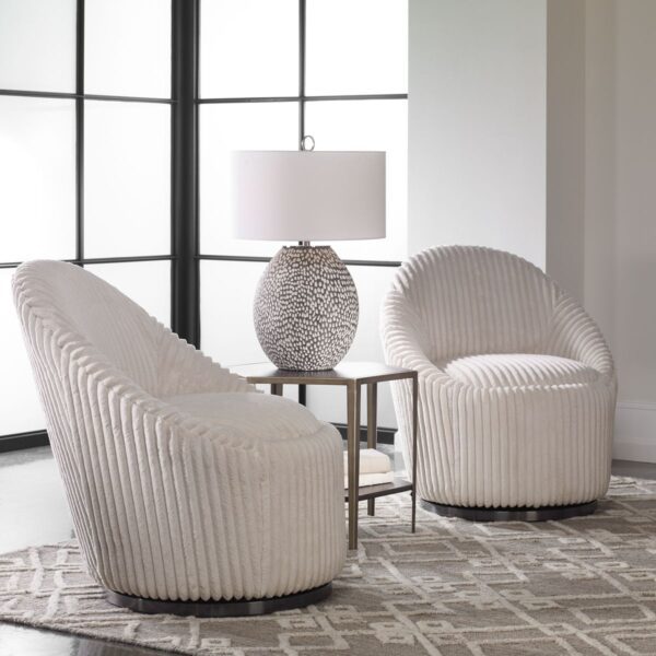 Ivory Crue Swivel Chair