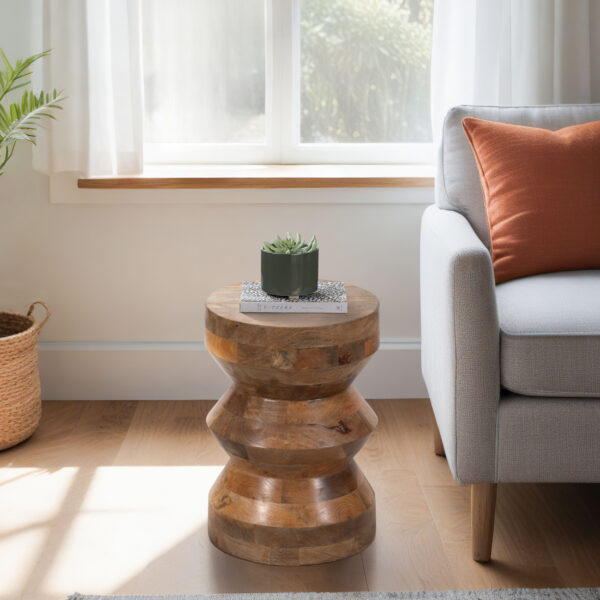 Wood Accordion Accent Table