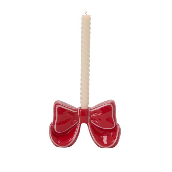 Big Red Bow Candleholder