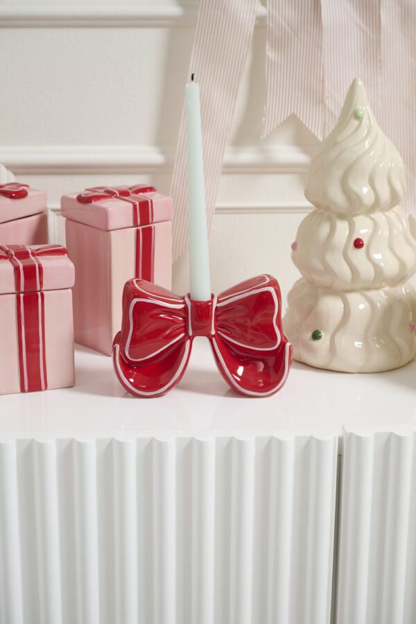 Big Red Bow Candleholder