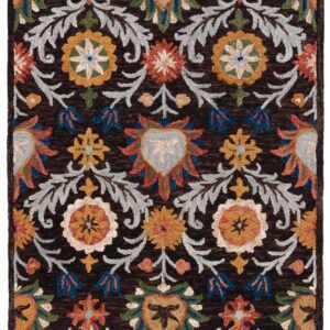 Black Blossom Rug Rectangle