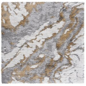 Grey Horizon Shag Rug Square