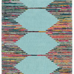 Teal and Red Nantucket Area Rug
