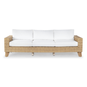 Beige Margarita Wicker Patio Sofa