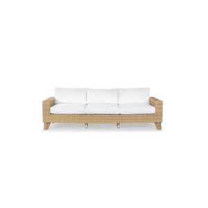 Beige Margarita Wicker Patio Sofa