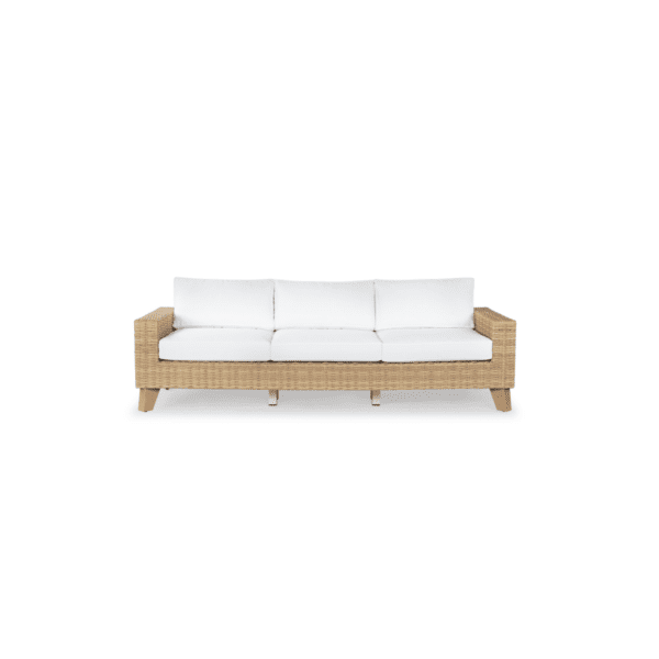 Beige Margarita Wicker Patio Sofa