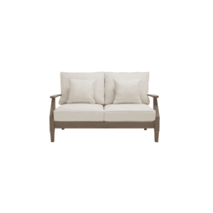 Beige Martinique Wood Patio Loveseat