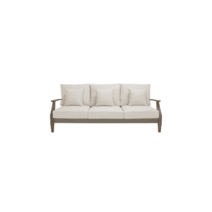 Beige Martinique Wood Patio Sofa