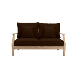 Dark Brown Martinique Wood Patio Loveseat