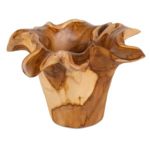 Natural Teak Flow Outdoor Bowl
