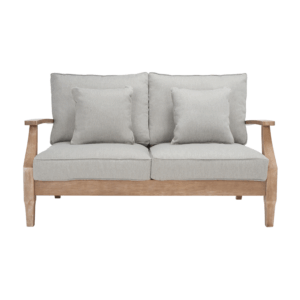 Gray Martinique Wood Patio Loveseat